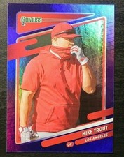 2021 Donruss Holo PURPLE Photo Variation #170 Mike Trout Los Angeles Angels SP