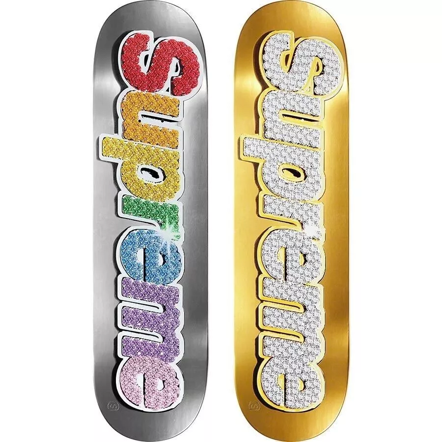 Supreme Bling Box Logo Skateboard Set of 2