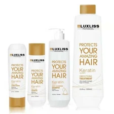 Luxliss Keratin System Smoothing Treatment &Shampoo Straighten Repair Frizz Hair