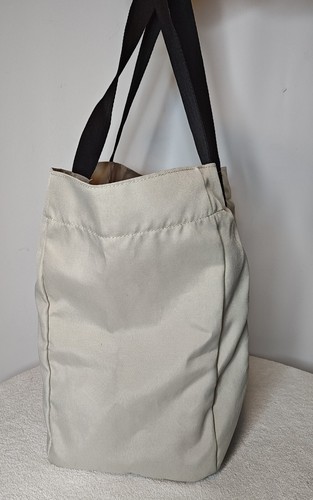 New Eddie Bauer Fold Up Tote Double Web Shoulder Straps One Size Beige Black - Picture 5 of 13