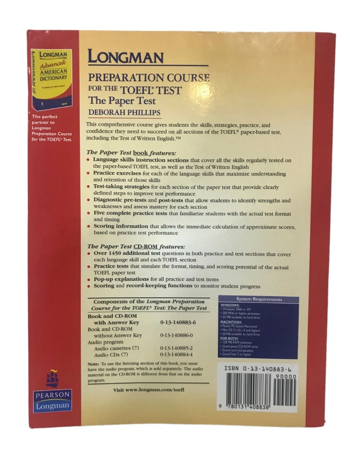 Longman Preparation Course for the Tofel Test by Deborah Phillips CD & Answers   - Image 2 of 4