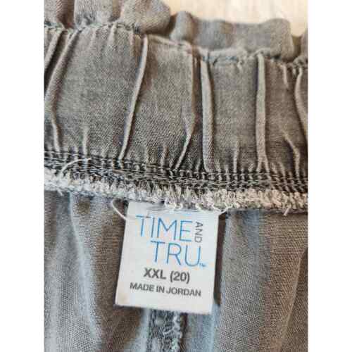 Time And Tru Women's Gray Solid High Rise Elastic Waist Casual Shorts Size XXL - Picture 3 of 7