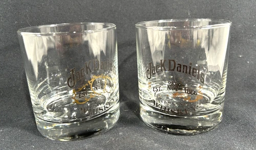 Jack Daniels Old No.7 Whiskey Rocks Drinking Glasses-Lot of 2