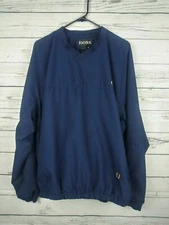 FOOTJOY Golf Pullover V Neck Windbreaker Jacket Men's Size XL Blue Pockets