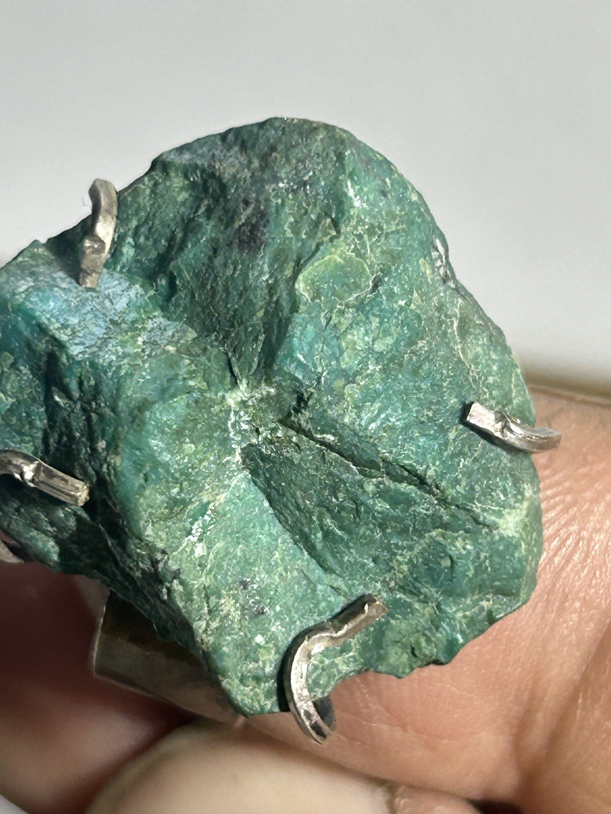 Antique Turquoise Silver Ring Adjustable - image 10