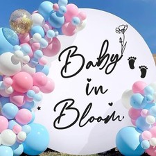Baby Shower Sign Decals Baby in Bloom Decorations for Backdrop Girl or Boy Ge...