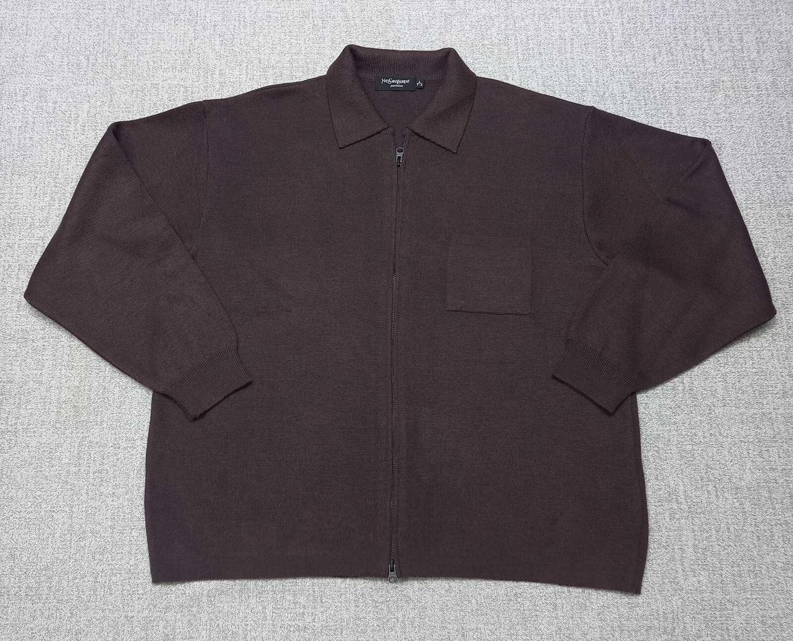 Cardigan maglione lana merino zip intera uomo Yves Saint Laurent YSL vintage taglia L