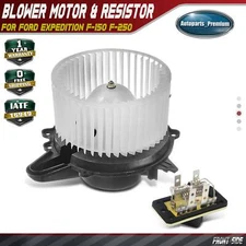 Front HVAC Blower Motor & Blower Motor Resistor for Ford Expedition F-150 F-250