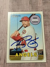 Rene Rivera Signed 2018 Topps Heritage Card #589 COA HN Los Angeles Angels