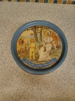 RANDOLPH CALDECOTT KONFEKT Metalldose Vintage A FROG HE WOULD A WOOING GO
