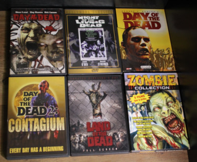 George A. Romero Zombie DVD Lot (Night, Dawn, Day 2, Day 2007, Land, Day 1985)