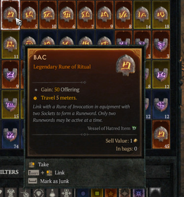 DIABLO 4 SEASON 8 BAC RUNES x6 pcs (PM me if custom quantity)
