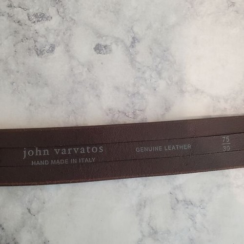 Cintura uomo John Varvatos pelle spaccata 30 marrone argento ferramenta fatta a mano in Italia - Foto 7 di 12