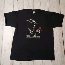 Vintage Disney Beauty  The Beast Men's XL Tshirt Broadway Musical Black