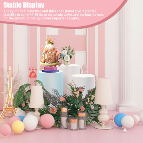 3PCS Round Cylinder Pedestal Display Plinths Pillars Wedding Party Art Decor New - Picture 4 of 21