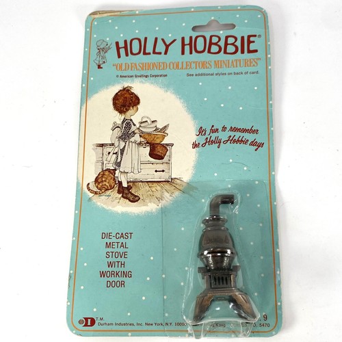 Vintage 1975 Holly Hobbie altmodischer Sammler Miniatur Druckguss METALLOFEN #9