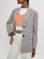 Maje Jacke Mehrfarbig Hahnentritt Gr. 38 Damen Blazer Wolljacke MFPVE00312