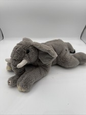 FAO Schwarz Gray Elephant Plush Stuffed Animal EUC