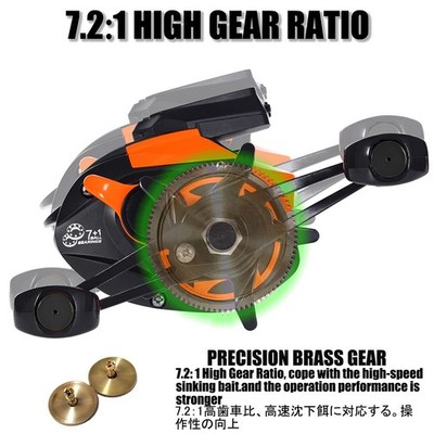 Baitcasting Rolle mit 72 1 Übersetzungsverhältnis und Bissalarm Funktion