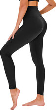Women  s High Waisted Leggings Tummy Control Workout Yoga Pants No Pockets Large-