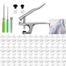 Snaps and Snap Pliers Set, 100 Sets White T5 KAM Buttons, Snap Fasteners Kit ...
