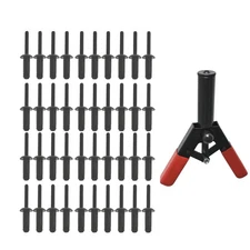 41 Pack Assorted Plastic Riveter Rivet Gun Set Hand Tool With 40 Rivets
