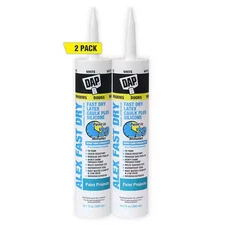 Alex Fast Dry 10.1 Oz. - White Acrylic Latex plus Silicone Caulk Sealer - 2-Pack