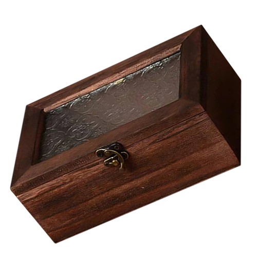 Retro Wooden Storage Box Jewelry Treasure Trinket Boxes for Women - Picture 11 of 12