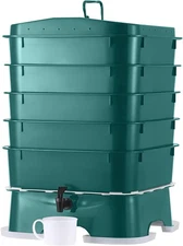 Original Vermihut ® Plus 5 - Tray Worm Composting Bin - Dark Green,
