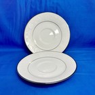 Noritake Ranier Fine China Saucers. Floral Pattern with Platinum Trim. Set of 2 — photo 1