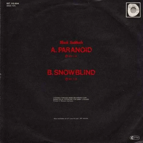 Black Sabbath - Paranoid 7" Single RE Vinyl Rock Heavy Metal 011 - Bild 2 von 4