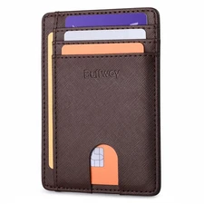 Slim Minimalist Front Pocket RFID Blocking Leather Wallets for Men and Women