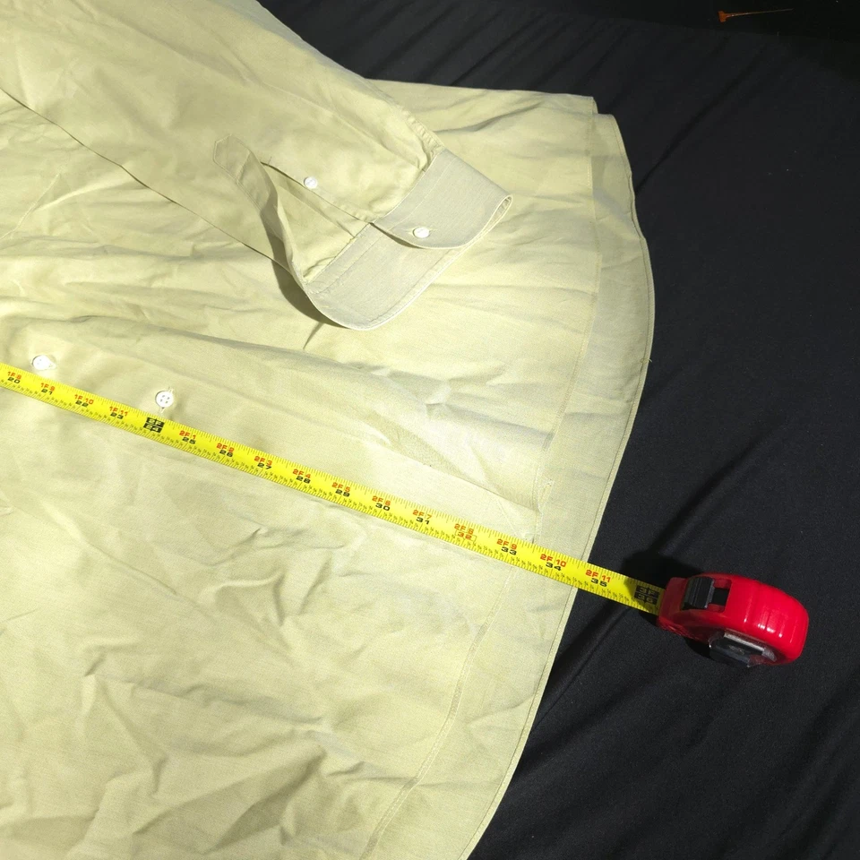 Camisa de vestir Ermenegildo Zegna para hombre talla 43/17 amarilla abotonada manga larga de lujo Foto 3 de 4