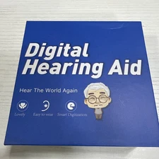 BTE Digital Rechargeable Hearing Aid For Severe Hearing Loss With Charging Case