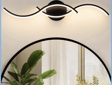 Modern LED Vanity Wall Light, 24W, Dimmable, Selectable Color Temp, Black