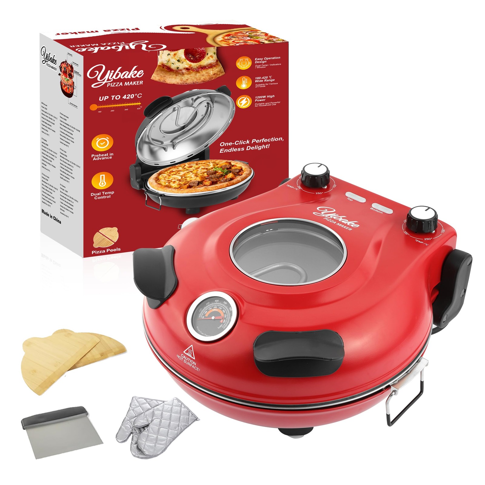 Electric Pizza Oven 1200W with Stone