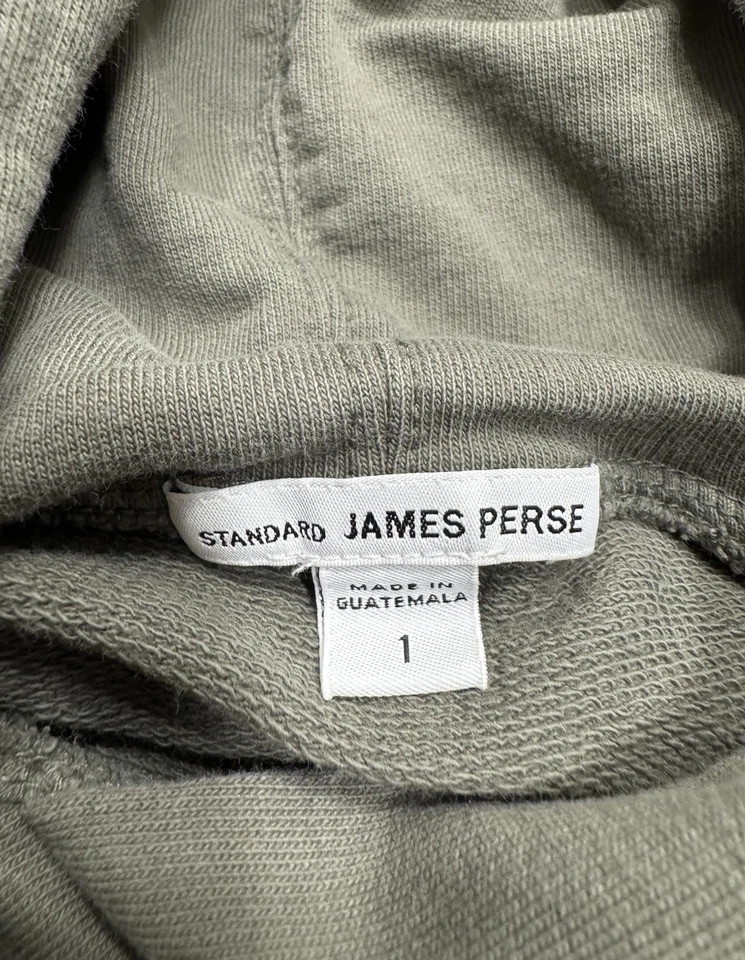 Sudadera con Capucha James Perse Recortada Oliva Básica Pullover Manga Larga Para Mujer Talla 1 Foto 3 de 3