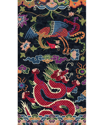 #ad #ad Vintage Tibetan Dragon amp; Phoenix Rug 3x6 ft Hand Knotted Antique Style Wool Rugs $399.20