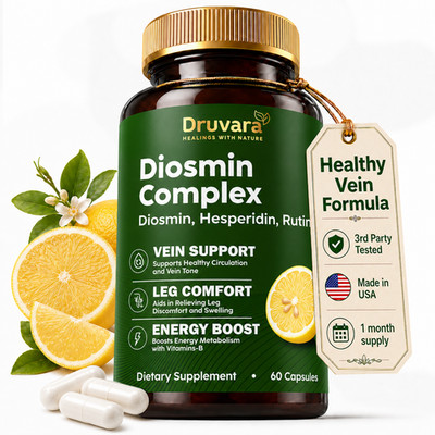 Druvara Diosmin Complex Supplement Vascular Health & Vein Support 60 Capsules