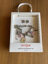 Cat Jack Charm Bracelet Set Snowflake Earrings Ice Skate Coco Mug Mitten
