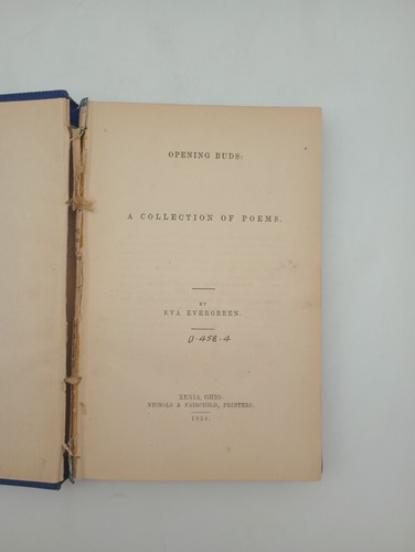 Opening Buds: A Collection Of Poems, Original Hardcover, 1858, Eva ...