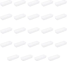 Sterilite 16078024 Slim Storage Trays Organization Containers White, 24-Pack