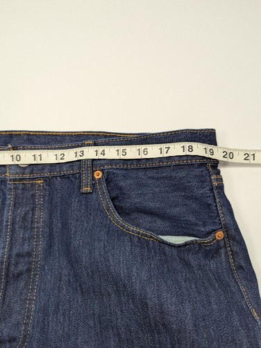 Levis 501 Original Fit Jeans Herren 38x34 Blau Straight Leg Button Fly Rot Hellbraun - Bild 8 von 10