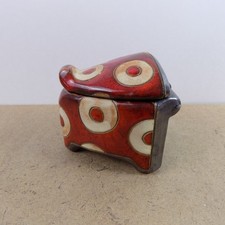 Gappa Studio Art Pottery Decorative Trinket Box Handmade 3.5" x 3.5" VGC
