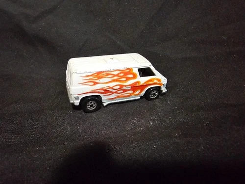 Vintage 1974 Hot Wheels 1981 #7649 Diecast White & Flames Super Van Blackwall VG