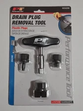Automotive Drain Plug Removal Tool T-handle 3/8” Drive Includes x3 3/8”Adapters 