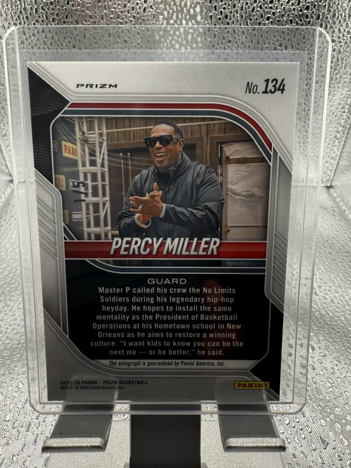 2025-26 Prizm FOTL Gold Vinyl Auto /5 Percy Miller Master P 🔥 First Off Print view 2