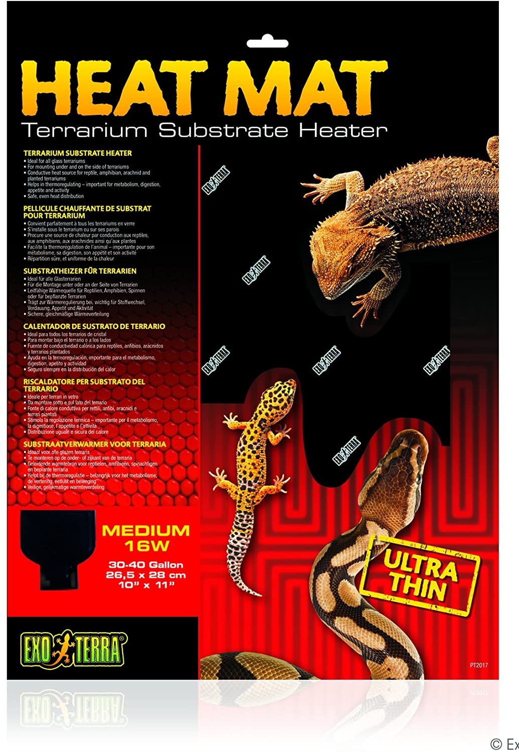 Exo Terra Reptile Heat Mat For Glass Vivarium Terrarium Substrate Heater Frog
