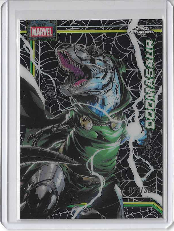 2026 Topps Chrome Marvel Doomasaur Spider Web Refractor /399 #031 Doctor Doom