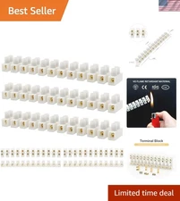 7-Piece Terminal Block Set - 12 Position Dual Row Electrical Connector 10A 380V